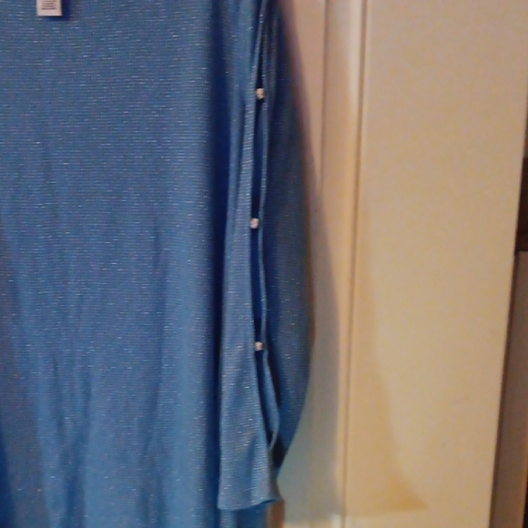 Ruby Rd. Shimmering Blue Knit Top - Picture 3 of 5